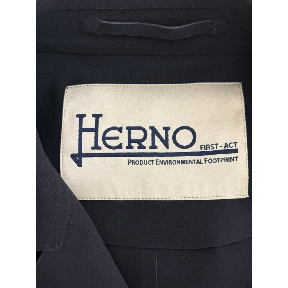 Herno Black Scuba Coat Women Size IT 44 US 8 Minimalist Snap Front Long Jacket - Picture 4 of 9